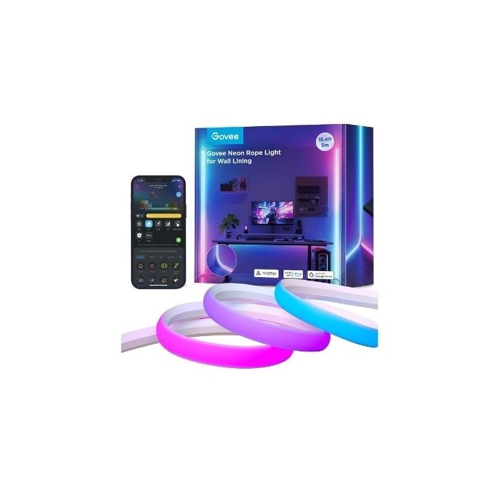 GOVEE NEON ROPE LIGHT FOR WALL LINING 5M