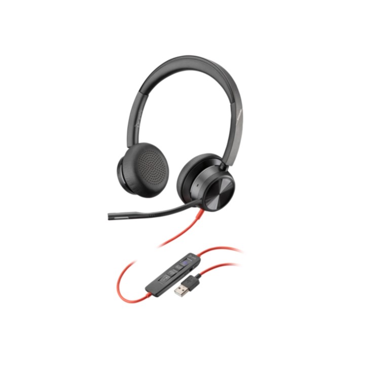 POLY BLACKWIRE 8225 MICROSOFT TEAMS CERTIFIED USB-A HEADSET ME TEXNOΛOΓIA ACOUSTIC FENCE
