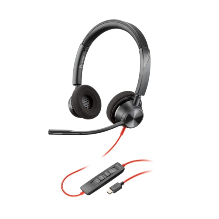 POLY BLACKWIRE 3320 STEREO USB-C HEADSET + USB-C/A ADAPTER (8X219AA)